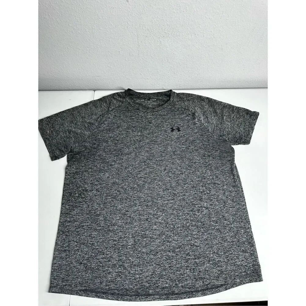 Under Armour The Tech Tee Dark Gray Athletic Running T-Shirt Men's Size XL
